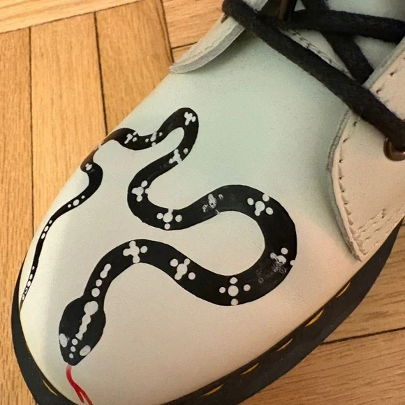Dr. Martens White Jadon Boots with Snake Design. - Picture 10 of 10